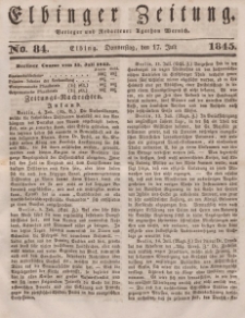 Elbinger Zeitung, No. 84 Donnerstag, 17. Juli 1845