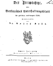 Der Freimüthige, oder Berlinisches Unterhaltungsblatt für gebildete, unbefangene Leser, März 1811, Inhalt