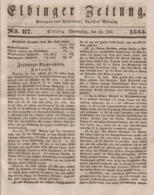 Elbinger Zeitung, No. 87 Donnerstag, 24. Juli 1845