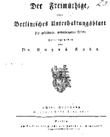 Der Freimüthige, oder Berlinisches Unterhaltungsblatt für gebildete, unbefangene Leser, Juni 1811, Inhalt
