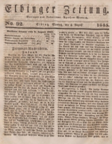 Elbinger Zeitung, No. 92 Montag, 4. August 1845