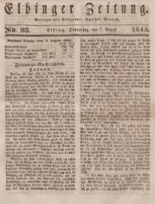 Elbinger Zeitung, No. 93 Donnerstag, 7. August 1845