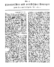 Literarischer und artistischer Anzeiger zum Freimüthigen, für 1811, Nr. I