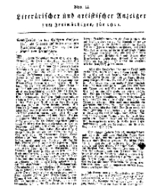 Literarischer und artistischer Anzeiger zum Freimüthigen, für 1811, Nr. II