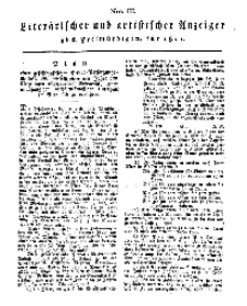 Literarischer und artistischer Anzeiger zum Freimüthigen, für 1811, Nr. III