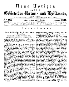 Neue Notizen aus dem Gebiete der Natur- und Heilkunde, 1843 (Bd. XXV, nr 6), Januar - No 534