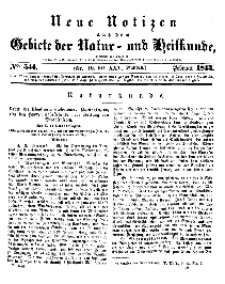 Neue Notizen aus dem Gebiete der Natur- und Heilkunde, 1843 (Bd. XXV, nr 16), Februar - No 544