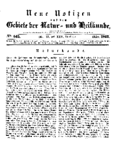Neue Notizen aus dem Gebiete der Natur- und Heilkunde, 1843 (Bd. XXV, nr 17), März - No 545