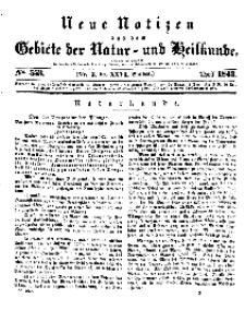Neue Notizen aus dem Gebiete der Natur- und Heilkunde, 1843 (Bd. XXVI, nr 3), April - No 553