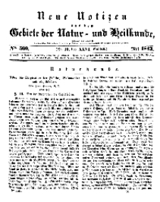 Neue Notizen aus dem Gebiete der Natur- und Heilkunde, 1843 (Bd. XXVI, nr 10), Mai - No 560
