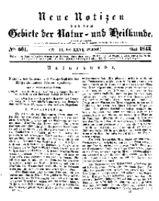 Neue Notizen aus dem Gebiete der Natur- und Heilkunde, 1843 (Bd. XXVI, nr 11), Mai - No 561
