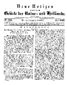 Neue Notizen aus dem Gebiete der Natur- und Heilkunde, 1843 (Bd. XXVI, nr 15), Mai - No 565