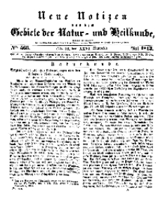 Neue Notizen aus dem Gebiete der Natur- und Heilkunde, 1843 (Bd. XXVI, nr 16), Mai - No 566