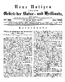 Neue Notizen aus dem Gebiete der Natur- und Heilkunde, 1843 (Bd. XXVI, nr 18), Juni - No 568