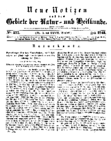 Neue Notizen aus dem Gebiete der Natur- und Heilkunde, 1843 (Bd. XXVII, nr 3), Juli - No 575