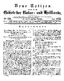 Neue Notizen aus dem Gebiete der Natur- und Heilkunde, 1843 (Bd. XXVII, nr 4), Juli - No 576