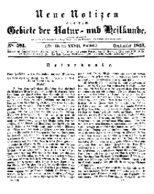 Neue Notizen aus dem Gebiete der Natur- und Heilkunde, 1843 (Bd. XXVII, nr 19), September - No 591