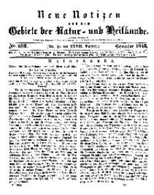 Neue Notizen aus dem Gebiete der Natur- und Heilkunde, 1843 (Bd. XXVII, nr 21), September - No 593