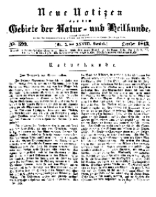 Neue Notizen aus dem Gebiete der Natur- und Heilkunde, 1843 (Bd. XXVIII, nr 5), October - No 599