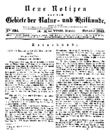 Neue Notizen aus dem Gebiete der Natur- und Heilkunde, 1843 (Bd. XXVIII, nr 10), November - No 604