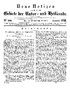 Neue Notizen aus dem Gebiete der Natur- und Heilkunde, 1843 (Bd. XXVIII, nr 14), November - No 608