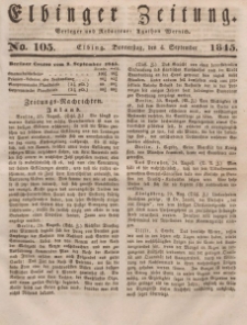 Elbinger Zeitung, No. 105 Donnerstag, 4. September 1845