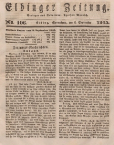 Elbinger Zeitung, No. 106 Sonnabend, 6. September 1845