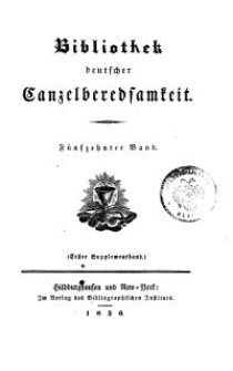 Bibliothek deutscher Canzelberedsamkeit, Bd. 15