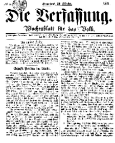 Die Verfassung : Wochenblatt für das Volk, Sonnabend, 29. October, Nr 5, 1864