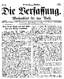 Die Verfassung : Wochenblatt für das Volk, Sonnabend, 5. November, Nr 6, 1864