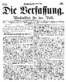 Die Verfassung : Wochenblatt für das Volk, Sonnabend, 26. November, Nr 9, 1864