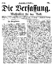 Die Verfassung : Wochenblatt für das Volk, Sonnabend, 3. Dezember, Nr 10, 1864