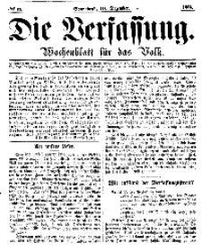 Die Verfassung : Wochenblatt für das Volk, Sonnabend, 10. Dezember, Nr 11, 1864