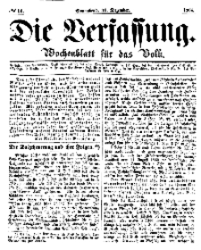 Die Verfassung : Wochenblatt für das Volk, Sonnabend, 31. Dezember, Nr 14, 1864