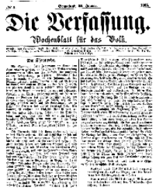 Die Verfassung : Wochenblatt für das Volk, Sonnabend, 21. Januar, Nr 3, 1865
