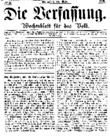 Die Verfassung : Wochenblatt für das Volk, Sonnabend, 18. März, Nr 11, 1865