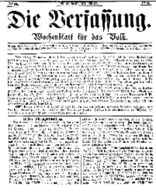 Die Verfassung : Wochenblatt für das Volk, Sonnabend, 25. März, Nr 12, 1865
