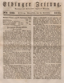 Elbinger Zeitung, No. 109 Sonnabend, 13. September 1845