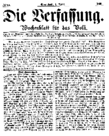 Die Verfassung : Wochenblatt für das Volk, Sonnabend, 1. April, Nr 13, 1865