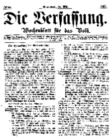 Die Verfassung : Wochenblatt für das Volk, Sonnabend, 13. Mai, Nr 19, 1865