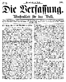 Die Verfassung : Wochenblatt für das Volk, Sonnabend, 3. Juni, Nr 22, 1865