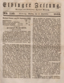 Elbinger Zeitung, No. 110 Montag, 15. September 1845