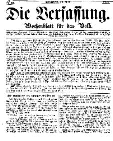 Die Verfassung : Wochenblatt für das Volk, Sonnabend, 24. Juni, Nr 25, 1865
