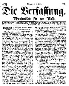 Die Verfassung : Wochenblatt für das Volk, Sonnabend, 8. Juli, Nr 27, 1865