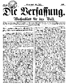 Die Verfassung : Wochenblatt für das Volk, Sonnabend, 29. Juli, Nr 30, 1865