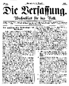 Die Verfassung : Wochenblatt für das Volk, Sonnabend, 5. August, Nr 31, 1865