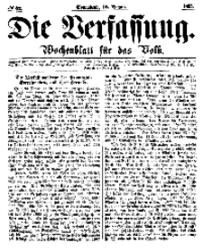 Die Verfassung : Wochenblatt für das Volk, Sonnabend, 12. August, Nr 32, 1865