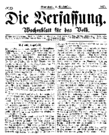 Die Verfassung : Wochenblatt für das Volk, Sonnabend, 2. September, Nr 35, 1865