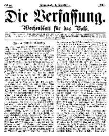 Die Verfassung : Wochenblatt für das Volk, Sonnabend, 9. September, Nr 36, 1865