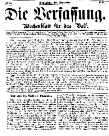 Die Verfassung : Wochenblatt für das Volk, Sonnabend, 30. September, Nr 39, 1865